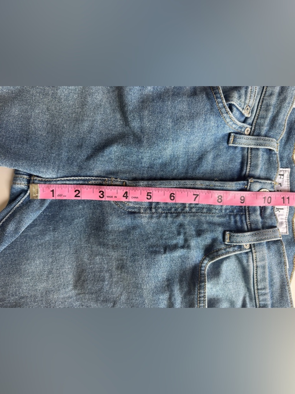 Frank & Eileen High Rise “Cork” Jeans Straight Leg Raw Hem Medium Wash Size 27 - Picture 10 of 12